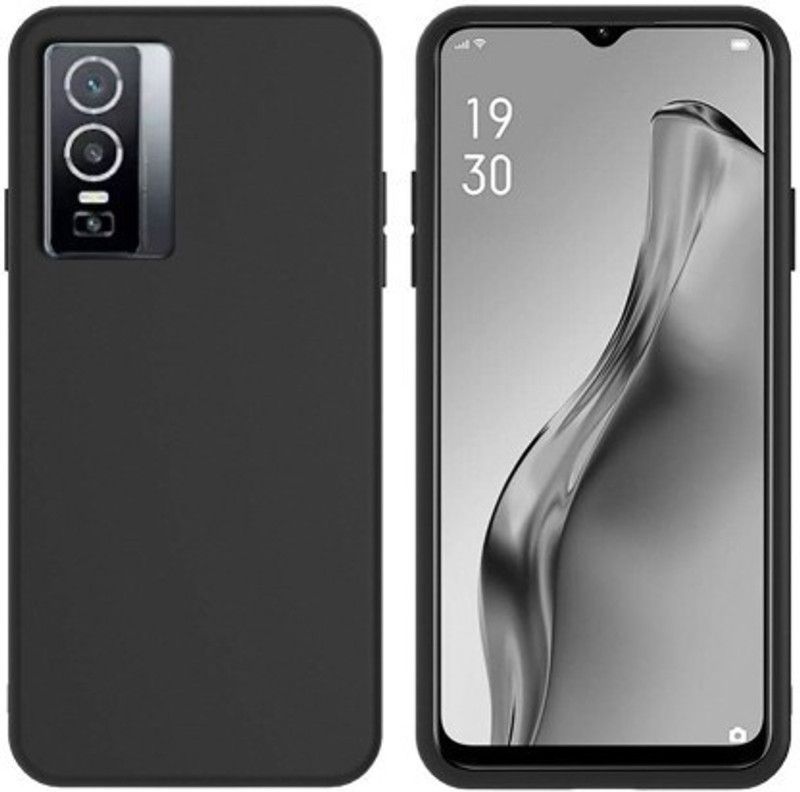 Asprint Back Cover for Vivo Y76 5G  (Black, Camera Bump Protector, Silicon, Pack of: 1)