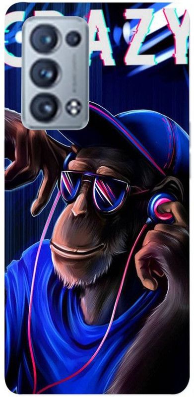 Skyhawk Back Cover for Oppo Reno 6 DJ Monkey  (Multicolor, Waterproof, Silicon, Pack of: 1)