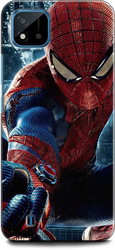 WallCraft Back Cover for Realme C20, RMX3063, RMX3061 SPIDERMAN, LOGO, MASK, AVENGER, MARVEL, SUPERHERO  (Multicolor, Dual Protection, Pack of: 1)