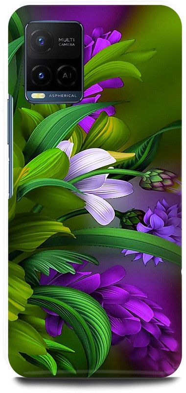 JUGGA Back Cover for Vivo Y21T, V2135, GREEN, LEAF, NATURE, FLOWER, GRAPHIC  (Green, Hard Case, Pack of: 1)