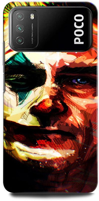 INTELLIZE Back Cover for POCO M3 MZB087AIN JOKER, BATMAN, HEATH LEDGER JOKER, BATMAN JOKER, DARK KNIGHT  (Multicolor, Hard Case, Pack of: 1)