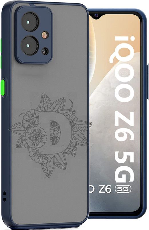 ASMANTIC Back Cover for iQOO Z6 5G, iQOO Z6 D Letter Case  (Blue, Matte Finish, Pack of: 1)