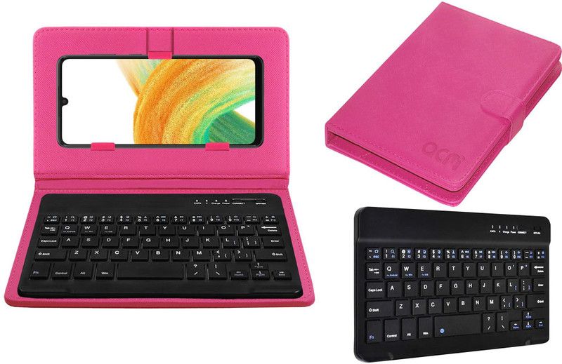 ACM Keyboard Case for Samsung Galaxy A33  (Pink, Cases with Holder)