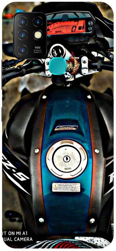 FIKORA Back Cover for Infinix Hot 10, X682B, YAMAHA, FZS, BIKE, LOVER, SPORTS  (Black, Hard Case, Pack of: 1)