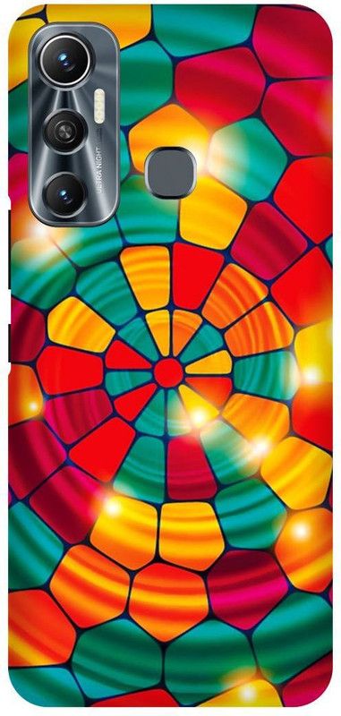 DIKRO Back Cover for Infinix Hot 11, X662B, COLORFUL, DESIGN, ART, ABSTRACT, ART  (Red, Hard Case, Pack of: 1)
