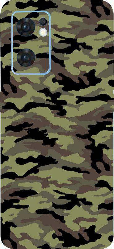 BUGGU Oppo Reno7 5G Mobile Skin  (Ultra Super Camouflage Military Green Skin With High Mattte Finish.)