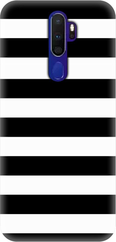 Smutty Back Cover for Oppo A5 2020, CPH1931, CPH1959, CPH1933, CPH1935, CPH1943 - Black Stripes Print  (Multicolor, Hard Case, Pack of: 1)