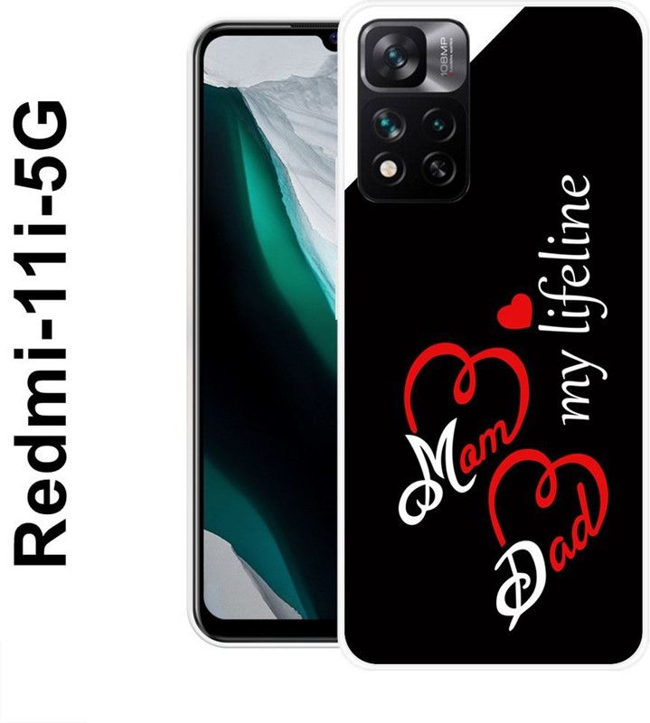 REALKING Back Cover for Redmi 11i 5G  (White, Black, Grip Case, Silicon)