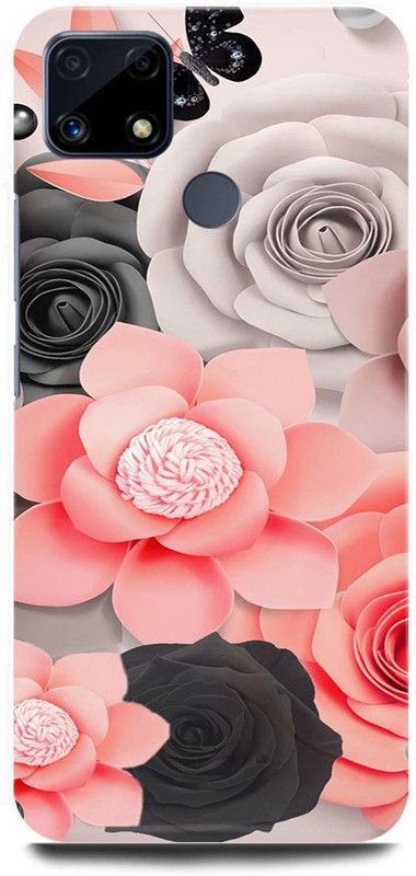 FRONK Back Cover for Realme C25s, RMX3197, ROSE, ROSES, PINK, WHITE, FLOWER  (Multicolor, Hard Case, Pack of: 1)