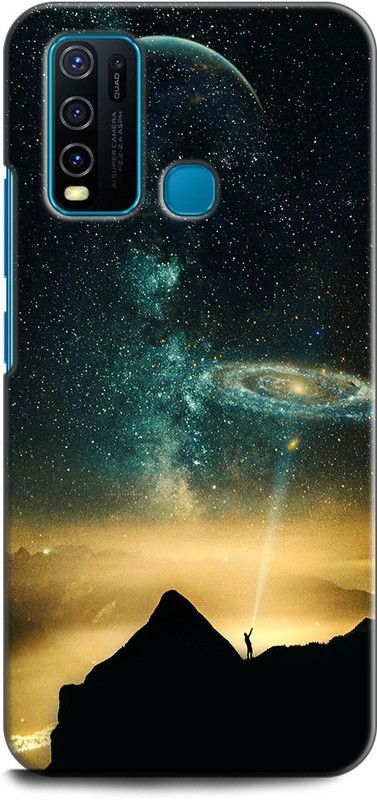 KEYCENT Back Cover for Vivo Y30, Vivo 1938 PLANET, TRIANGLES, SPACE, STARS, UNIVERSE, GALAXY, BLUE, NEBULA  (Multicolor, Pack of: 1)