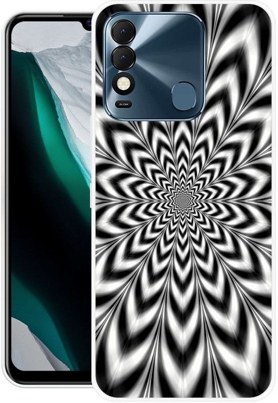 KUDI Back Cover for Tecno Spark 8  (Black, White, Grip Case, Silicon)