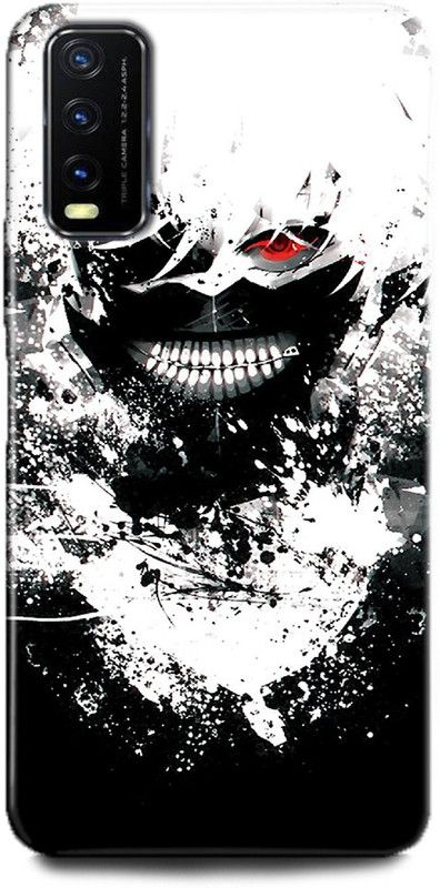 INDICRAFT Back Cover for Vivo Y12G, V2068 KANEKI, TOKYO GHOUL, ANIME  (Multicolor, Dual Protection)