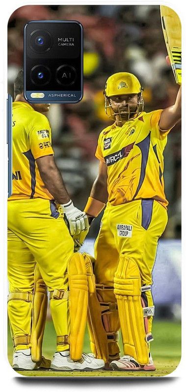 play fast Back Cover for Vivo Y21E MS, DHONI, MAHENDRA, SINGH, DHONI, SURESH, RAINA  (Yellow, Hard Case, Pack of: 1)