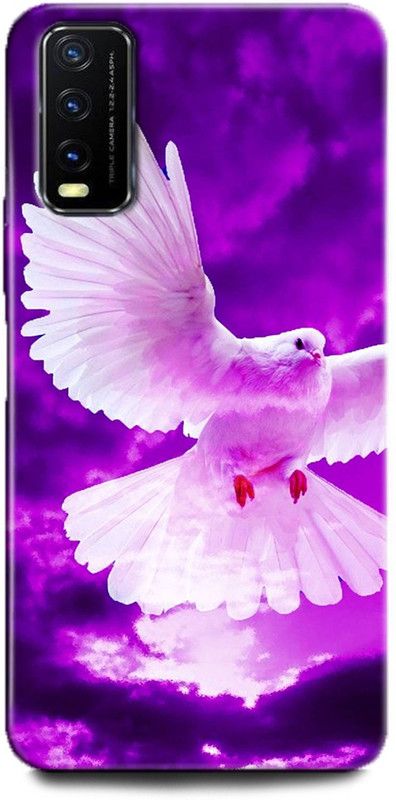 INDICRAFT Back Cover for Vivo Y12G, V2068 PIGEON, PARROT, COLURFULL, KINGFISHER, GLITTER  (Multicolor, Dual Protection, Pack of: 1)
