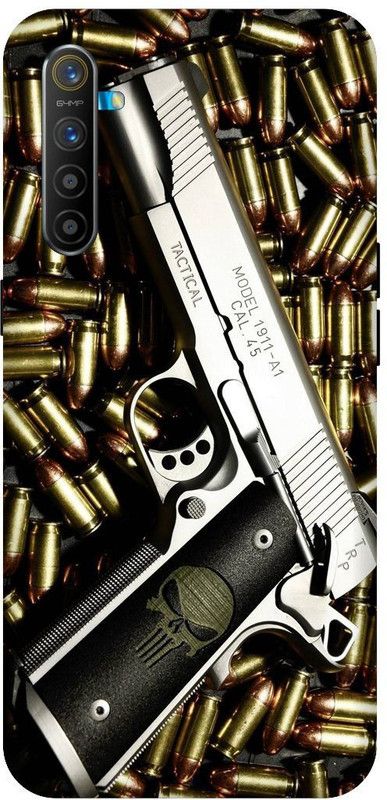 SSMORYA Back Cover for Realme X2 Pistol Printed Back Cover  (Multicolor, Waterproof, Pack of: 1)