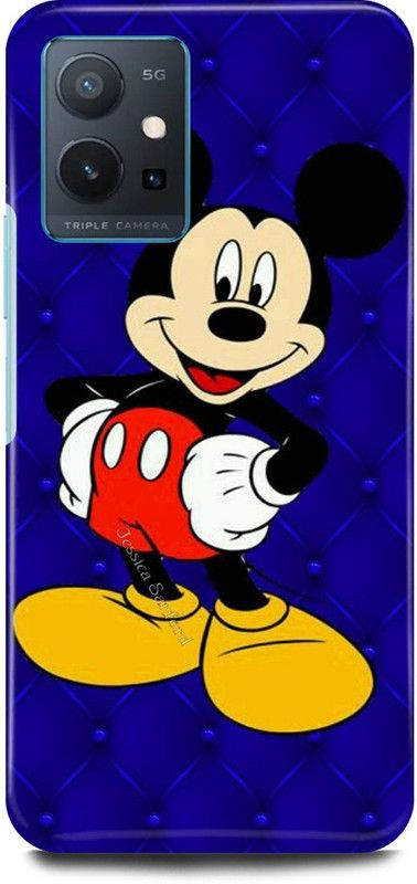 play fast Back Cover for Vivo y75 5G, V2142 MICKEY, MOUSE, MINNIE, MOUSE, DOLL, TEDDY, LOVE  (Blue, Hard Case, Pack of: 1)