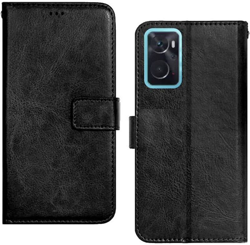 SCAMPY Flip Cover for Oppo K10  (Black, Shock Proof, Pack of: 1)