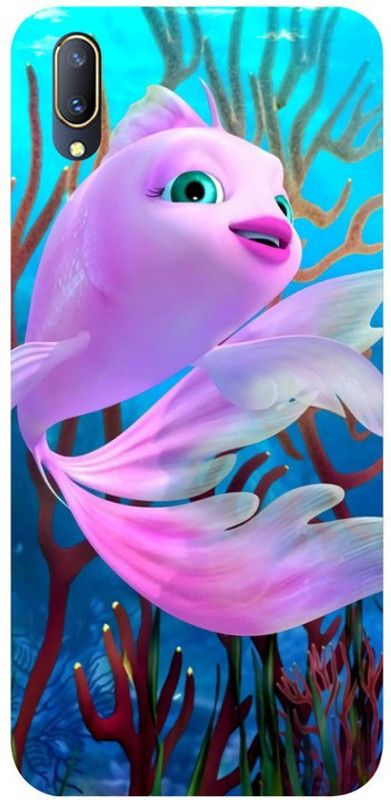 Golden Mask Back Cover for Vivo V11 Pro Pink Fish  (Multicolor, Waterproof, Silicon, Pack of: 1)