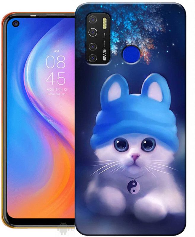 KENTAROELENE Back Cover for Tecno Spark 5  (Multicolor, Anti-radiation, Silicon, Pack of: 1)