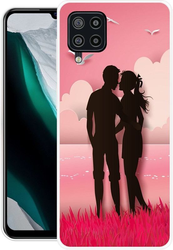 SHIVKUDI Back Cover for Samsung Galaxy F22  (Pink, Black, Grip Case, Silicon)