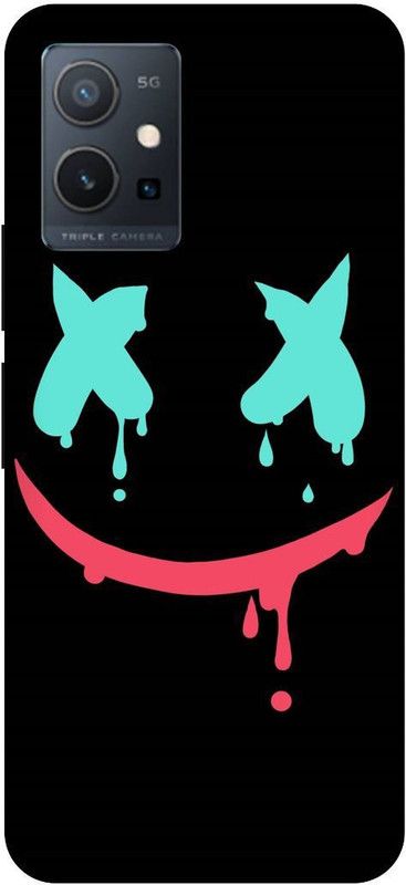 THE NARAYANA COLLECTIONS Back Cover for IQOO U5 5G-V2024A-JOKER,SMILE,FACE,MASK,NEON  (Multicolor, Hard Case, Pack of: 1)