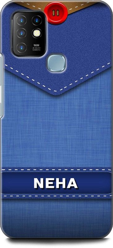 WallCraft Back Cover for Infinix Hot 10 NEHA NAME, N LETTER, BLUE, JEANS, ALPHABET, DESIGN  (Multicolor, Dual Protection, Pack of: 1)