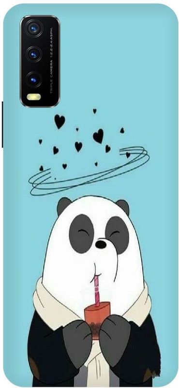 Zaplab Back Cover for Vivo Y20i, V2027 PANDA in Love,Cute Panda Printed  (Multicolor, Hard Case, Pack of: 1)