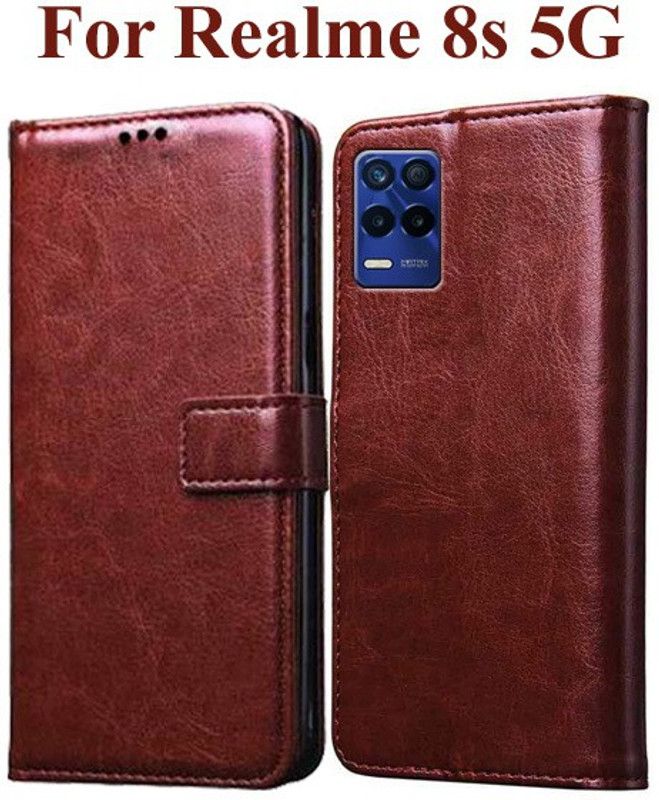 Krumholz Flip Cover for Realme 8 5G, Realme 8s 5G, Realme 9 5G, Realme Narzo 30 5G  (Brown, Dual Protection, Pack of: 1)