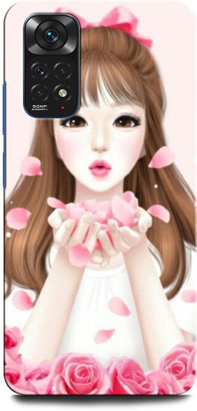 INTELLIZE Back Cover for Redmi Note 11 GIRL BOY LOVE, ANIME, SWEET COUPLE, TOGETHER, HEART , FLOWER  (Multicolor, Hard Case, Pack of: 1)