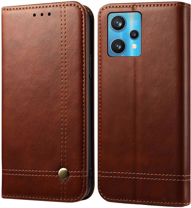 DOB Flip Cover for Realme 9 Pro+ / Realme 9 Pro PLUS  (Brown, Magnetic Case, Pack of: 1)