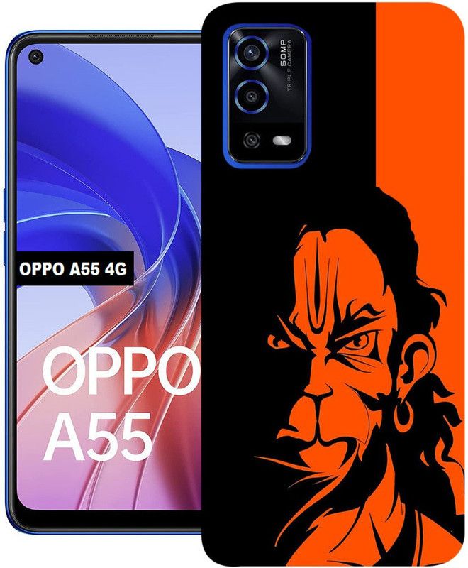 Anami Back Cover for OPPO A55 4G  (Black, Orange, Dual Protection, Silicon, Pack of: 1)
