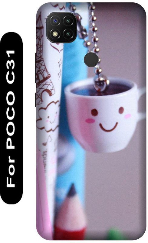 KARJUN Back Cover for POCO C31 ( Pink cup Printed ) Mobile case cover  (Multicolor, 3D Case, Pack of: 1)