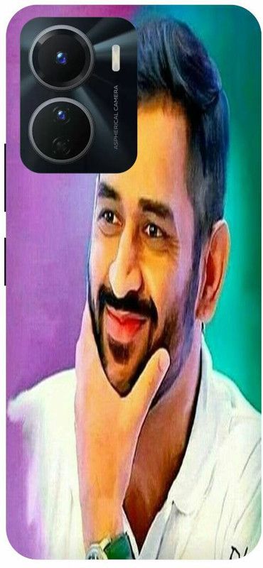 COVERJET Back Cover for VIVO Y16-MS- DHONI- ART- PAINTING  (Brown, Hard Case, Pack of: 1)