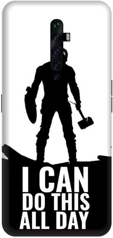 UMPRINT Book Cover for Oppo Reno 2f Captain America Attitude Line Printed Back Cover  (Multicolor, Hard Case, Pack of: 1)