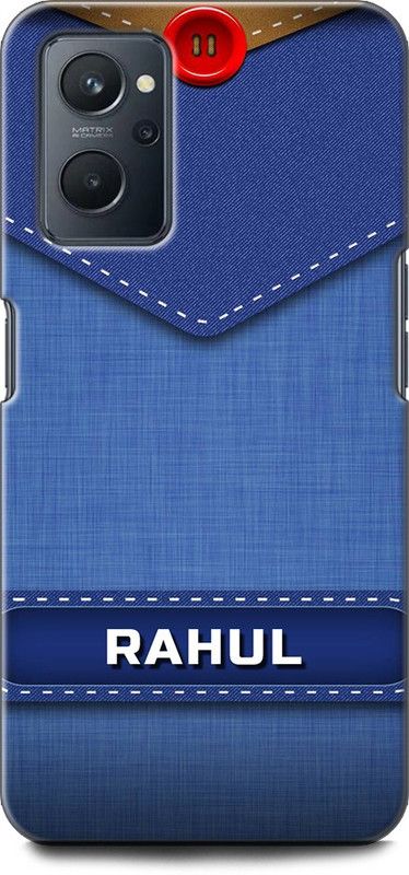 WallCraft Back Cover for OPPO A96, CPH2333 RAHUL NAME, R LETTER, BLUE, JEANS, ALPHABET, DESIGN  (Multicolor, Dual Protection, Pack of: 1)