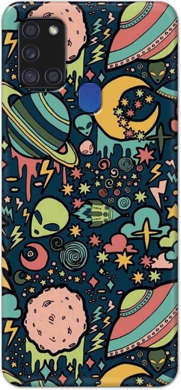 NDCOM Back Cover for Samsung Galaxy A21s Alien Printed  (Multicolor, Hard Case, Pack of: 1)