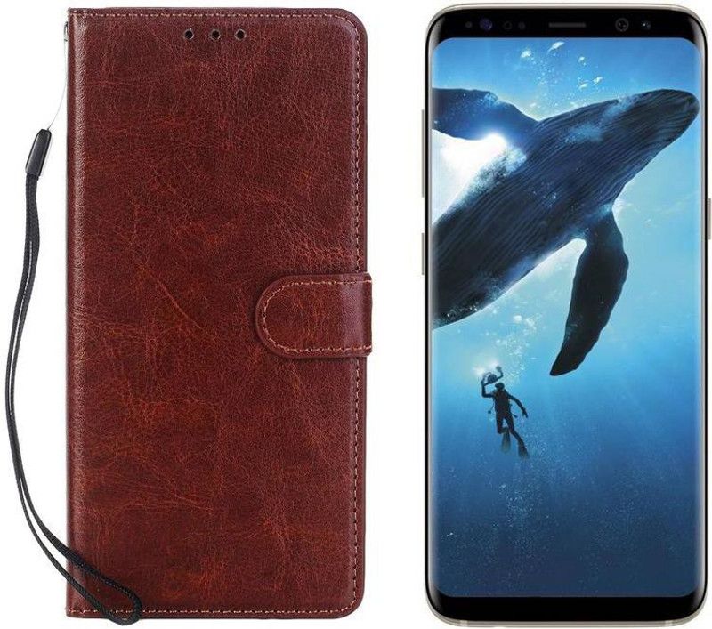 Dgeot Flip Cover for Samsung Galaxy S8 (Orchid Grey, 64 GB) (4 GB RAM)  (Brown, Dual Protection, Pack of: 1)