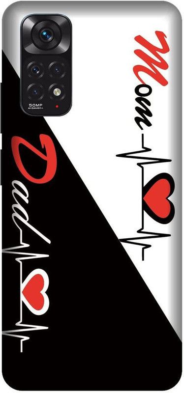 VS PRINT LINK Back Cover for Redmi Note 11 , 2201117TI ,love mom ded, Mom and Dad Printed Back Cover  (White, Hard Case, Pack of: 1)
