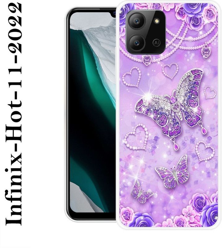 LOVETHINK Back Cover for Infinix Hot 11 2022  (Purple, Grip Case, Silicon)