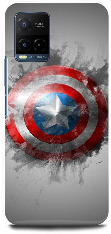 FIKORA Back Cover for Vivo Y33s, V2109, CAPTAIN, AMERICA, AVENGER, AVENGERS, SHIELD  (Grey, Hard Case, Pack of: 1)
