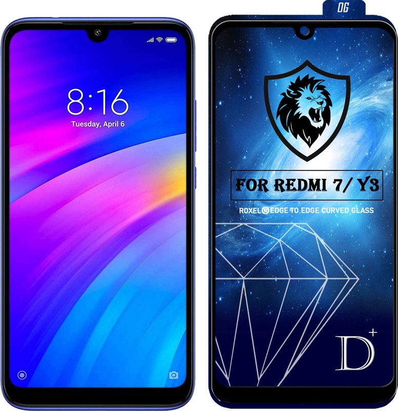 Roxel Edge To Edge Tempered Glass for Redmi 7  (Pack of 1)
