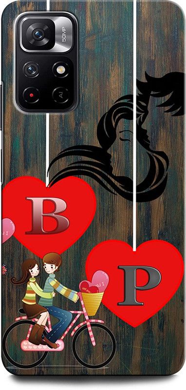 ORBIQE Back Cover for REDMI Note 11T 5G BP, B LOVE P, P LOVE B, B LETTER, P LETTER, BP NAME  (Multicolor, Hard Case, Pack of: 1)