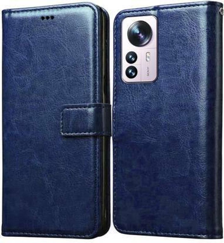 Mycos Flip Cover for Xiaomi 12T  (Blue, Dual Protection, Pack of: 1)