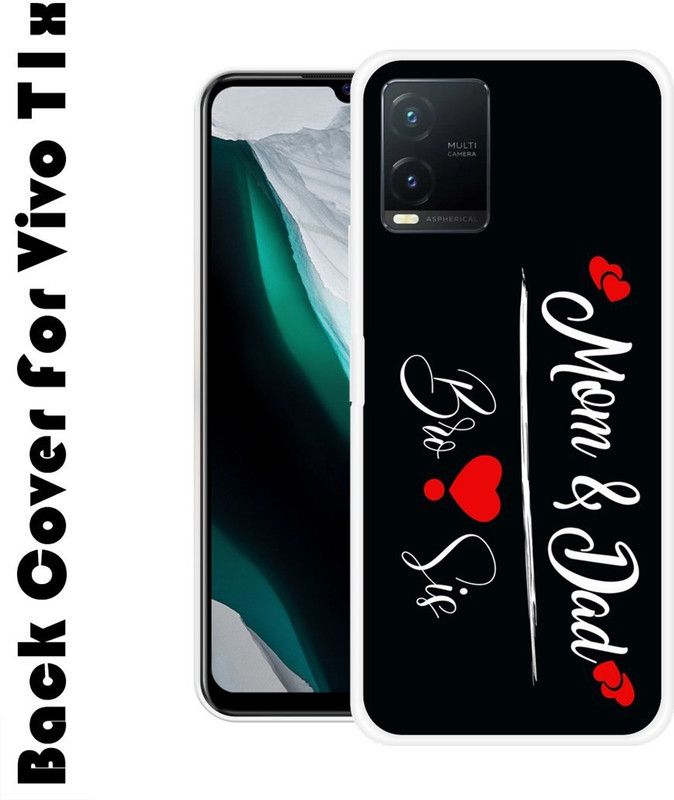INDIALAND Back Cover for Vivo T1x  (Black, White, Grip Case, Silicon, Pack of: 1)