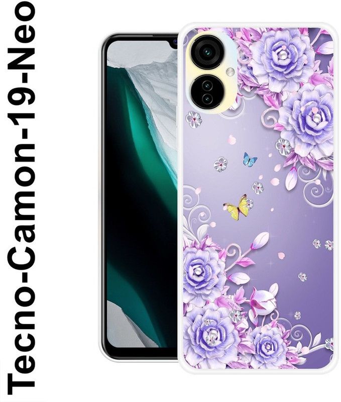 REALKING Back Cover for Tecno Camon 19 Neo  (Purple, Grip Case, Silicon)