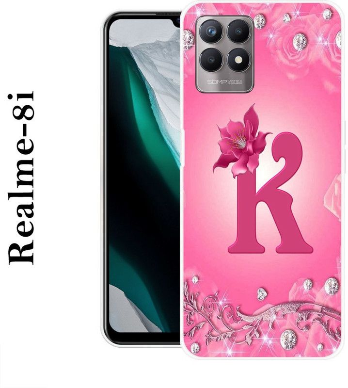SHIVKUDI Back Cover for Realme 8i  (Pink, Grip Case, Silicon)