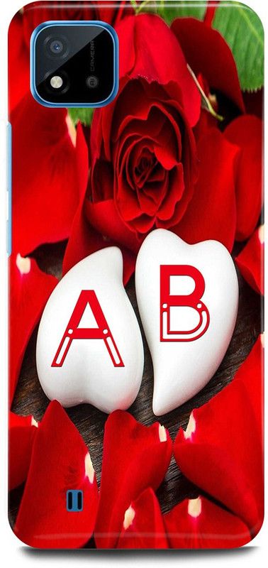 JUGGA Back Cover for Realme C20, RMX3063, A LOVES B NAME,A NAME, B LETTER, ALPHABET,A LOVE B NAME  (Red, Hard Case, Pack of: 1)
