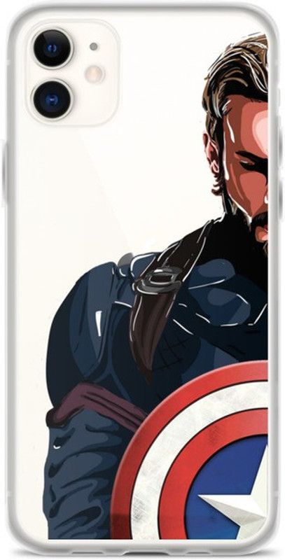 Thermobeans Back Cover for Caption America Printed Transparent Case IPhone 12  (Transparent, Silicon, Pack of: 1)