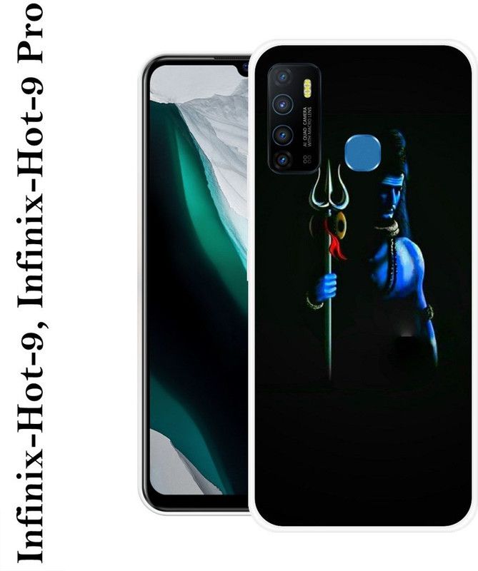 REDFLY Back Cover for Infinix Hot 9  (Black, Blue, Silicon)