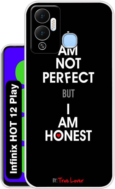 Case Club Back Cover for Infinix HOT 12 Play  (Black, White, Silicon, Pack of: 1)